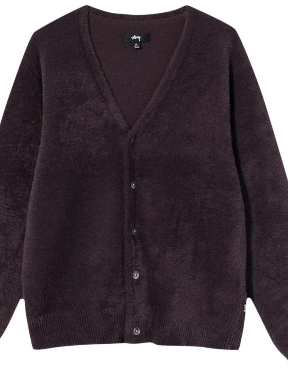 Stussy Shaggy Cardigan Eggplant Purple Size S
